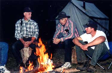 Our Wranglers around the campfire